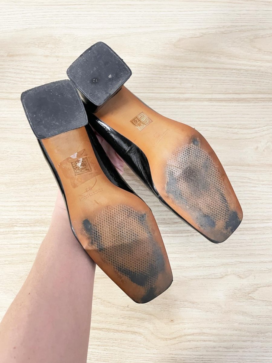 l'intervalle spain square toe patent leather heels - good market thrift store