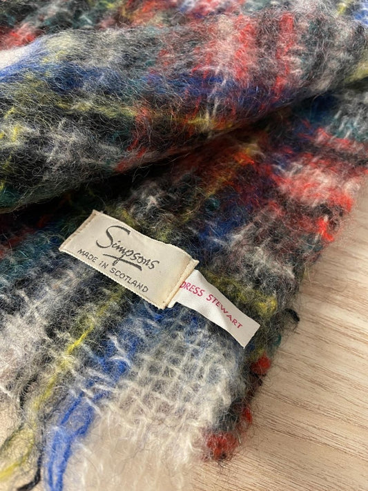 vintage simpsons scotland tartan mohair scarf - good market thrift store