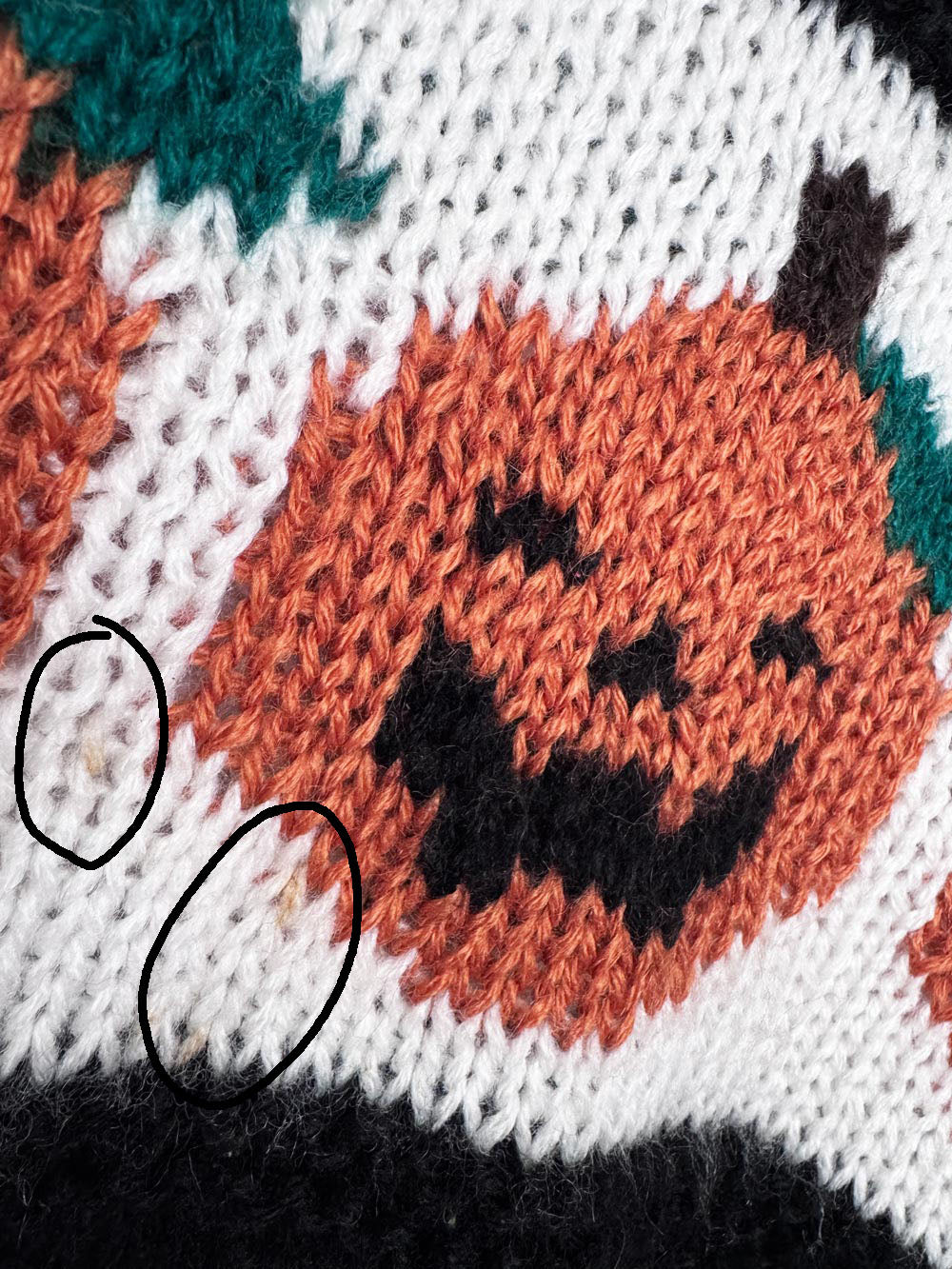 vintage windcrest hand-knit pumpkins chunky knit sweater | halloween