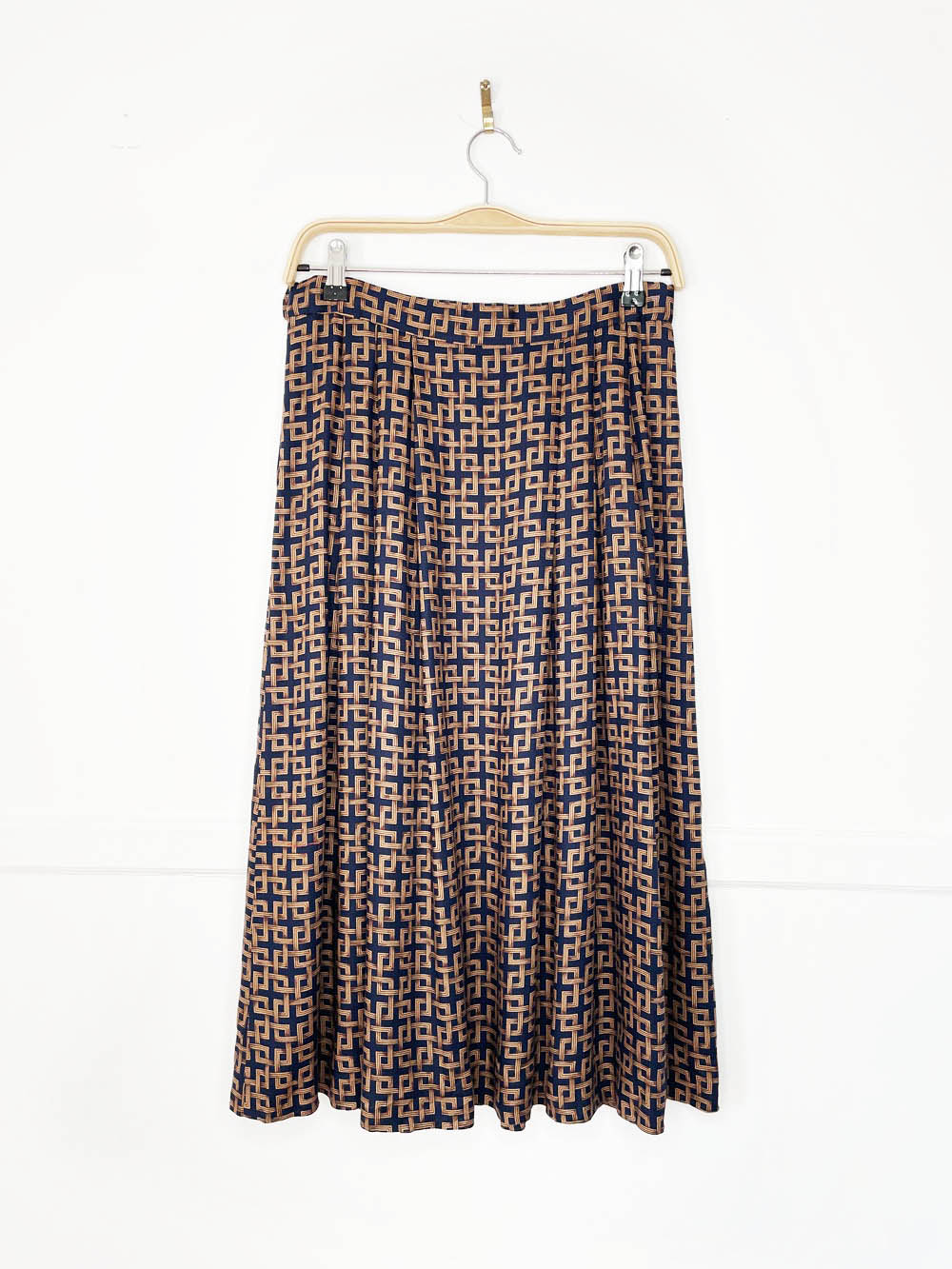 vintage 80s pendleton chain link pleated midi skirt | made in USA