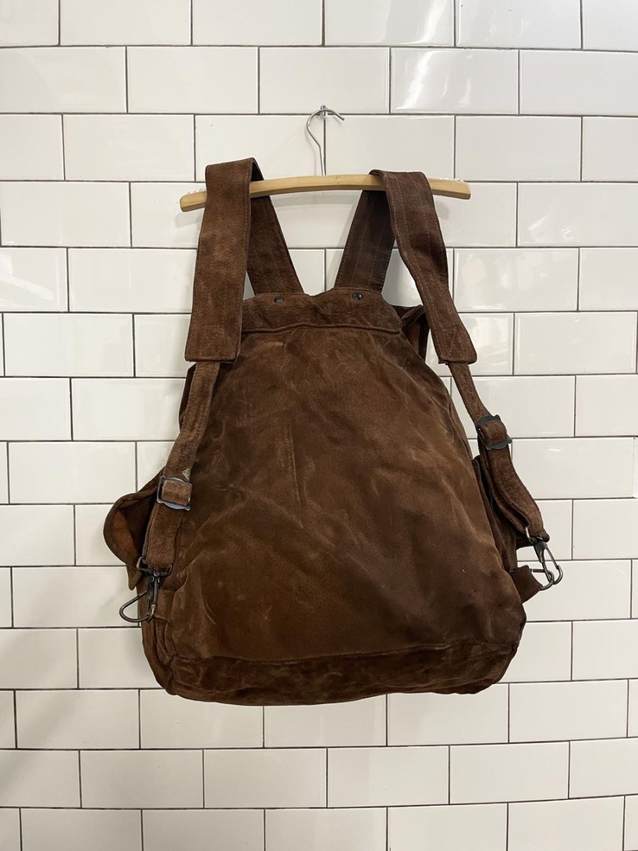 vintage 70s soft suede backpack - good market thrift store
