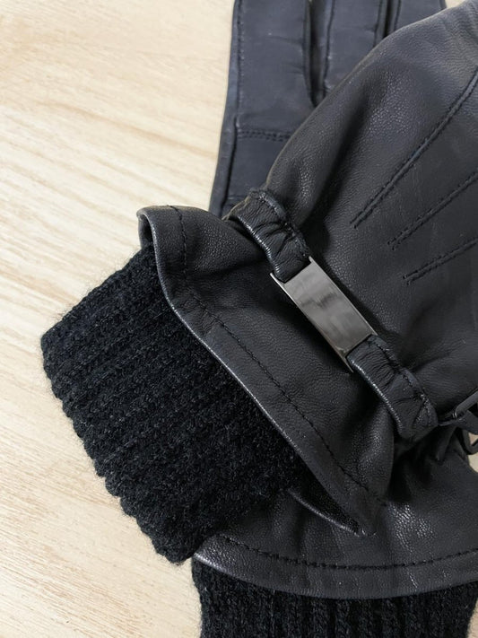 danier lambskin knit lined leather gloves - good market thrift store