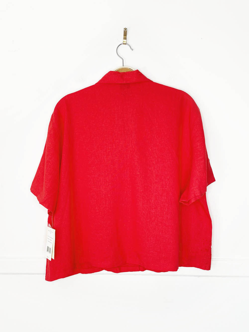 nwt vintage outfit JPR linen-blend beaded hem boxy shirt