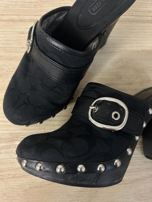 y2k coach willow signature canvas studded clogs - good market thrift store