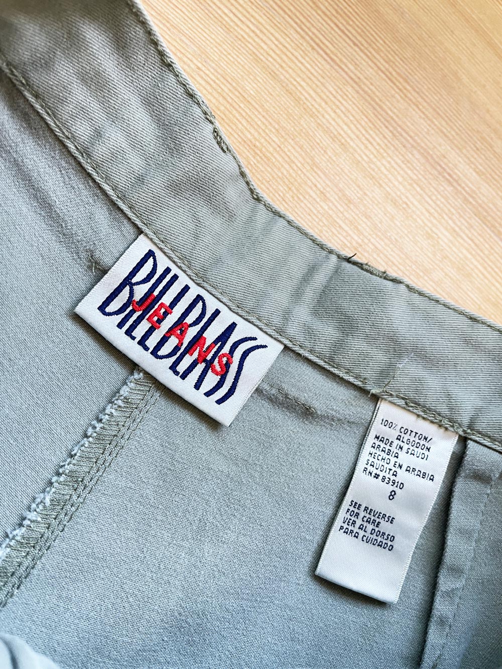 vintage 90s bill blass high rise khaki granola short