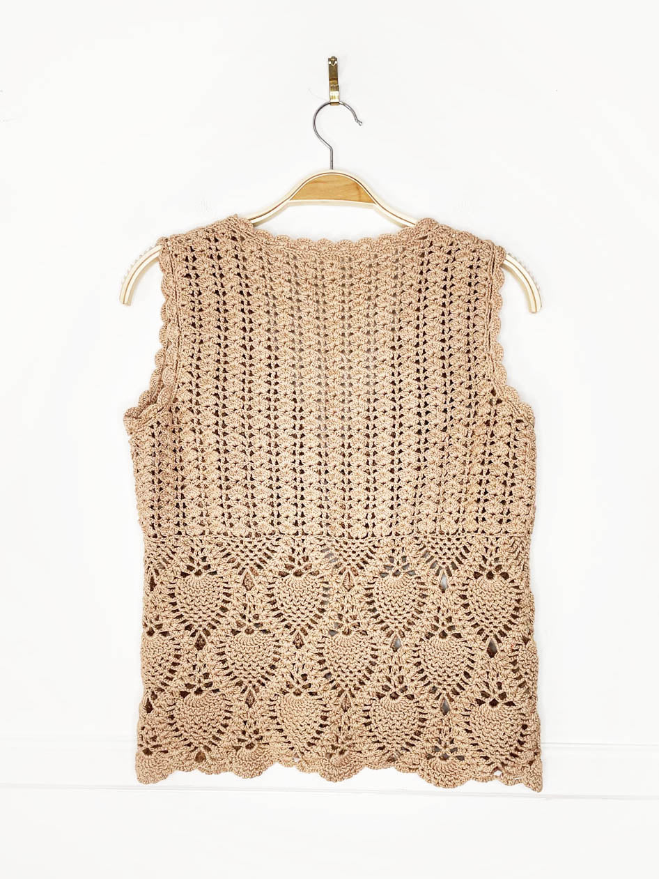 vintage handmade crochet knit vest top