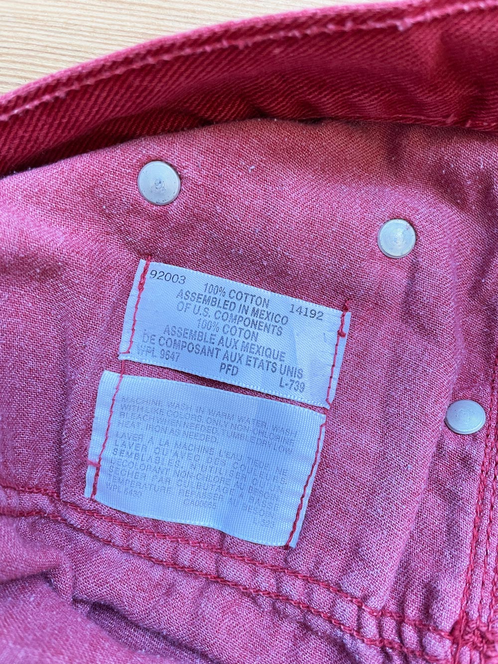 vintage 90s eddie bauer red long denim shorts