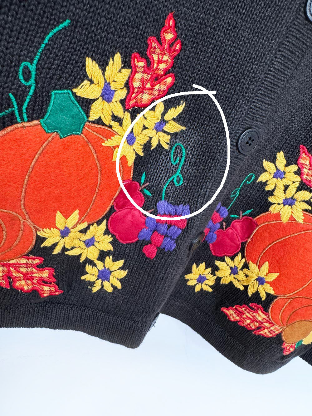 vintage 00s in resource ramie-blend pumpkins knit cardigan | halloween