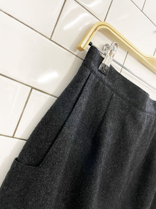 vintage 80s sevil 100% wool squared off pocket mini skirt - good market thrift store