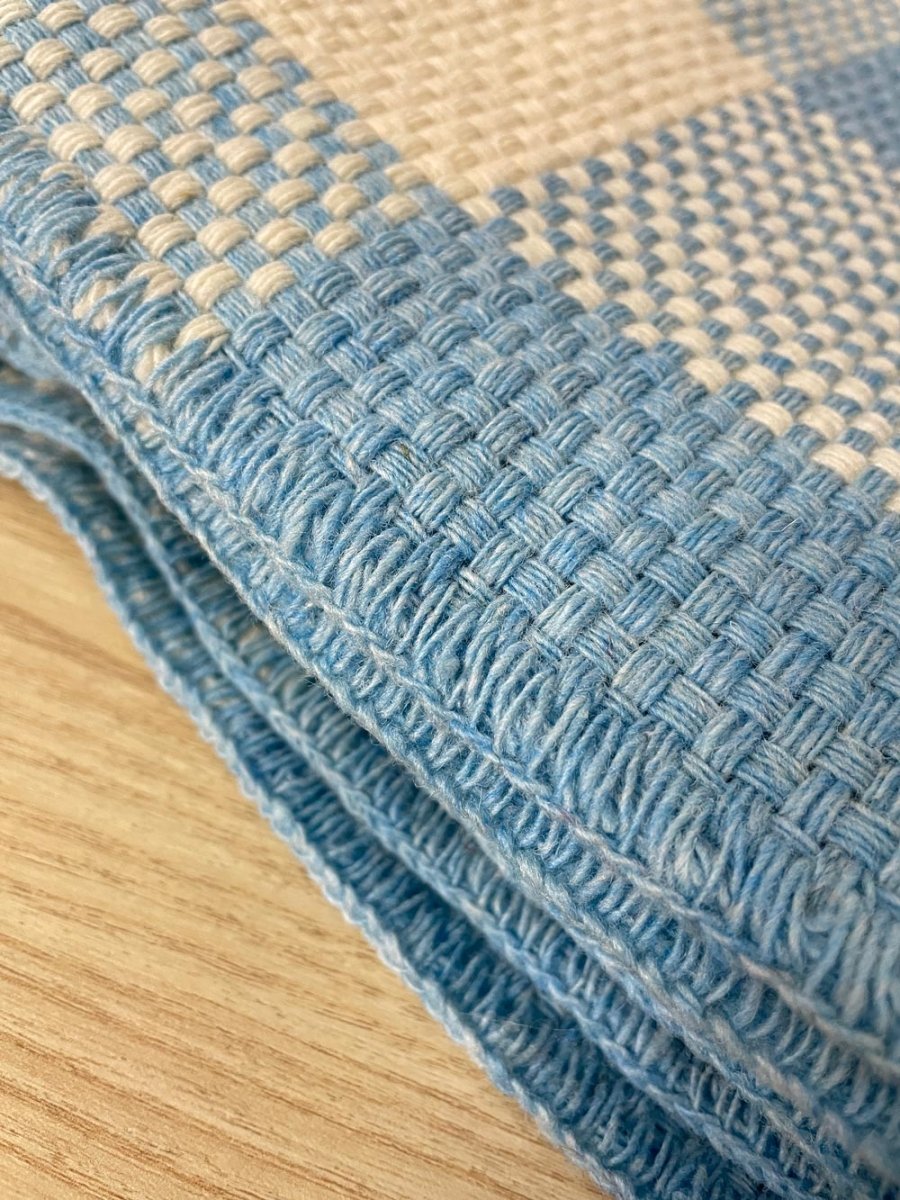 vintage the old mill pure wool woven check blanket - good market thrift store