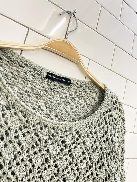 moon & madison crochet open knit sweater - good market thrift store
