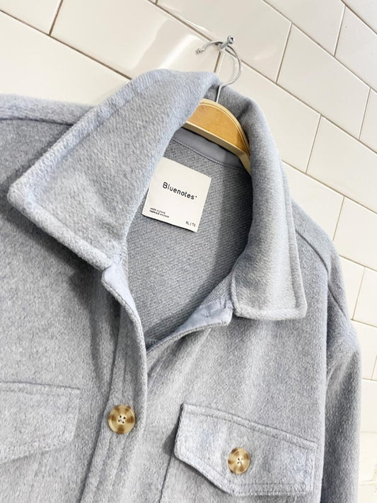 bluenotes fuzzy shirt jacket - good market thrift store