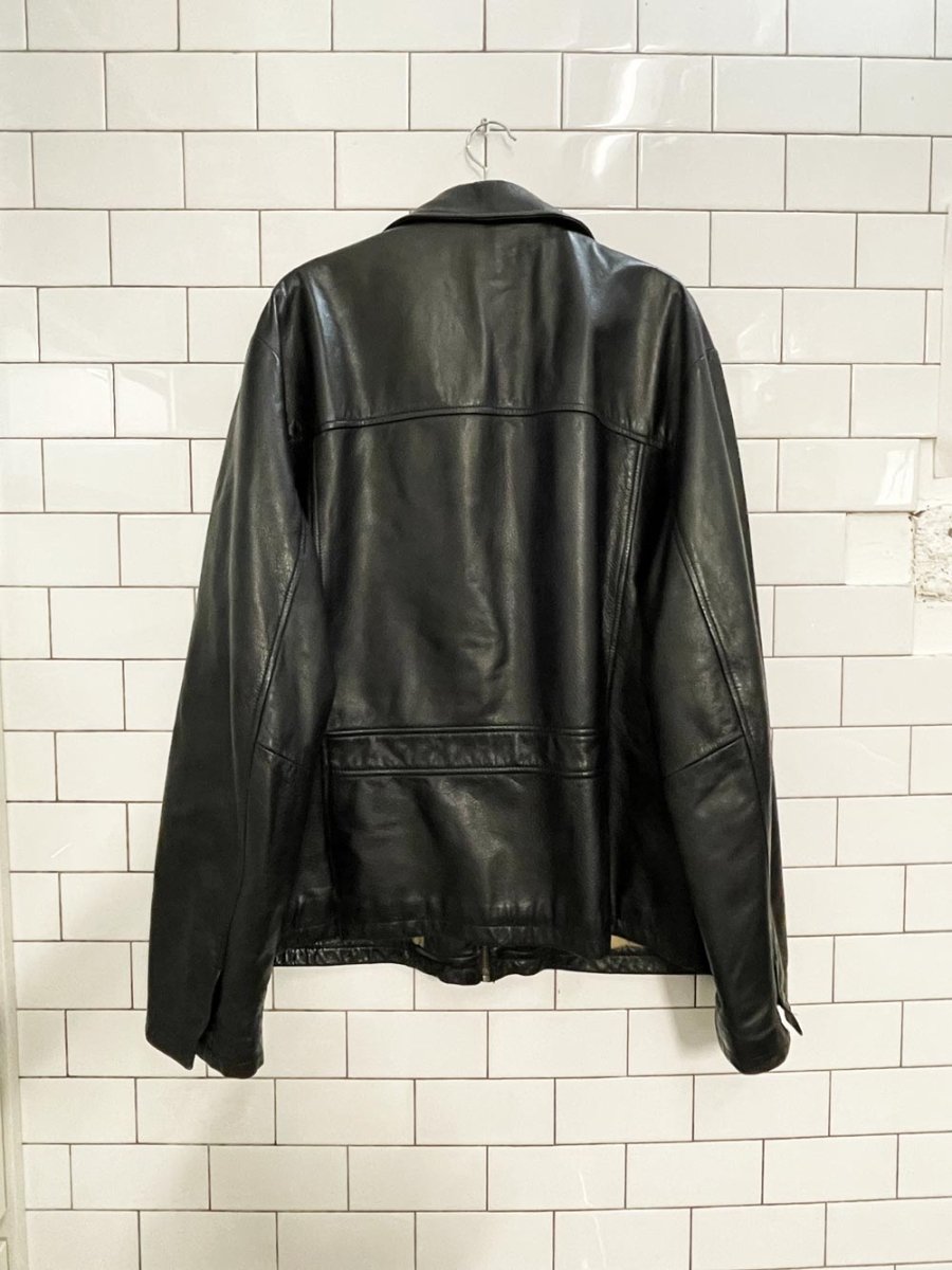 vintage 00s wilsons minimal zip leather jacket - good market thrift store