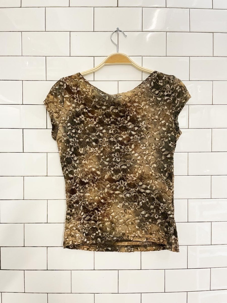 y2k rickis floral lace shirt - good market thrift store
