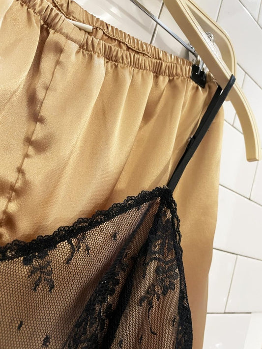 x2 vintage 00s lace cami + satin shorts set - good market thrift store