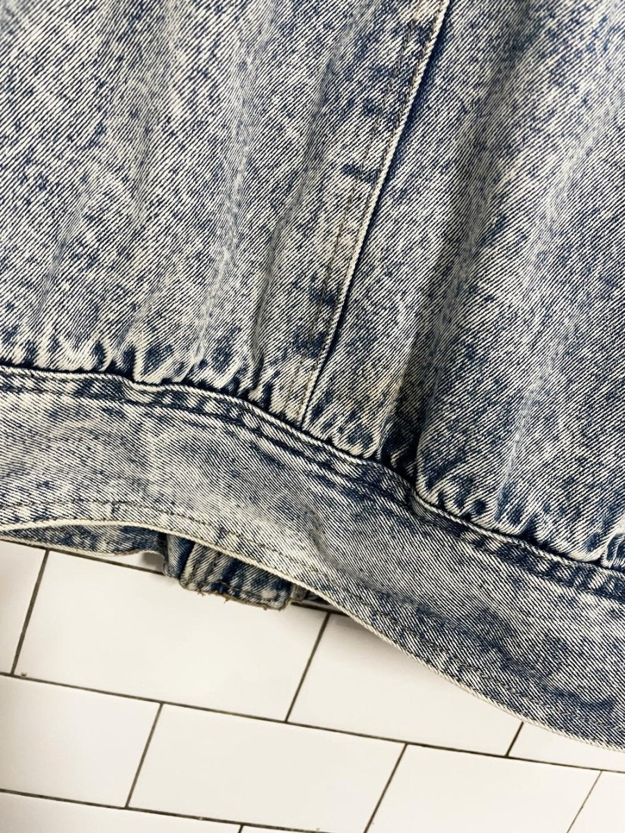 vintage 80s be in the seen acid wash flannel lined denim parka - good market thrift store