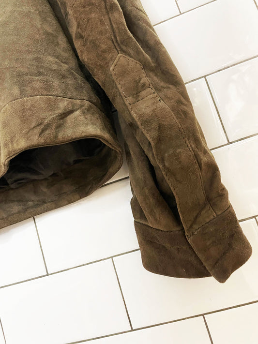 abercrombie & fitch lamb suede full button jacket | made in India