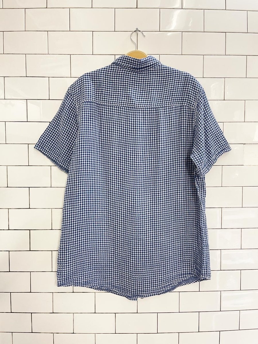 hudson gauze cotton gingham plaid shirt - good market thrift store