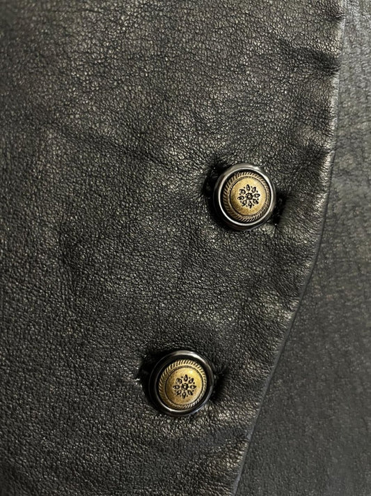 vintage black leather vest - good market thrift store