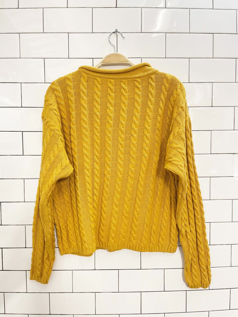 vintage 90s eaton attitude cable knit boxy sweater - good market thrift store