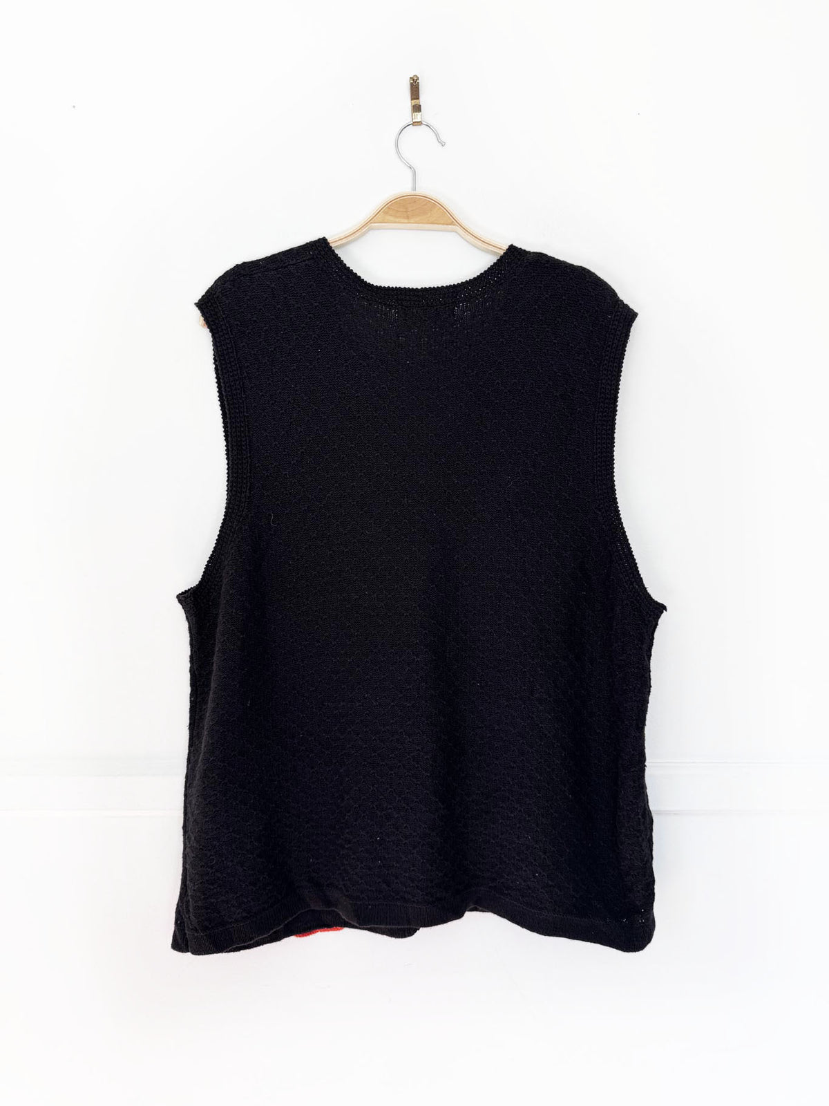 vintage lord & taylor crochet-applique pointelle knit vest | halloween