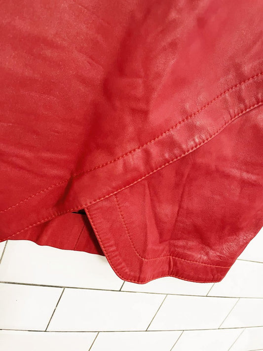 vintage 80s janan boutique butter leather mini skirt - good market thrift store