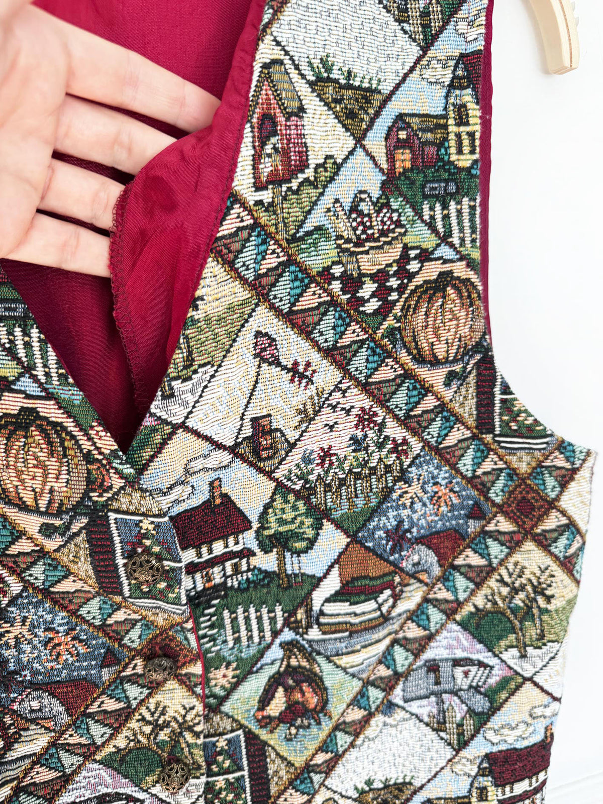vintage bobbie brooks fall tapestry vest