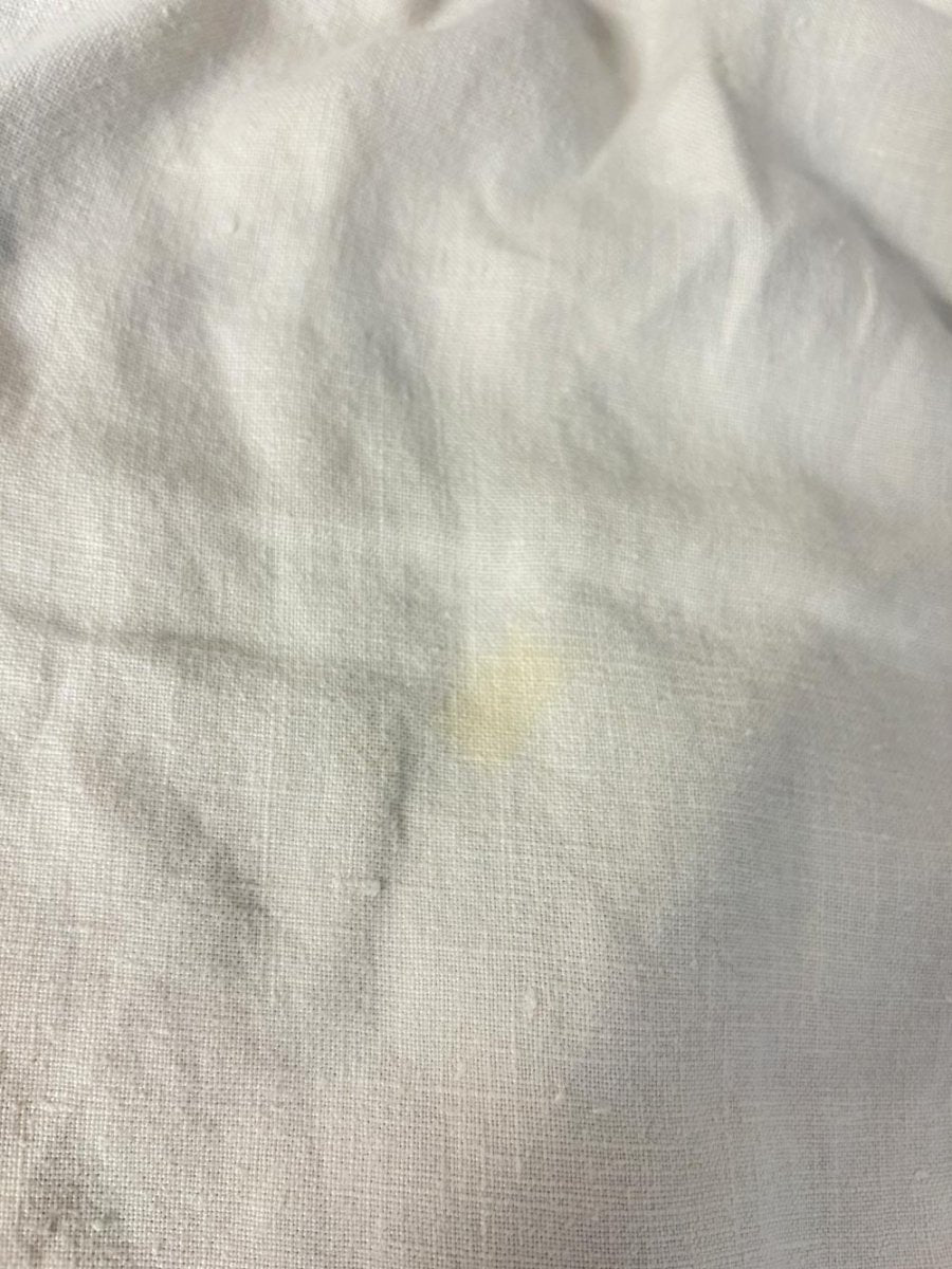 vintage linen floral embroidered crochet trim tablecloth - good market thrift store