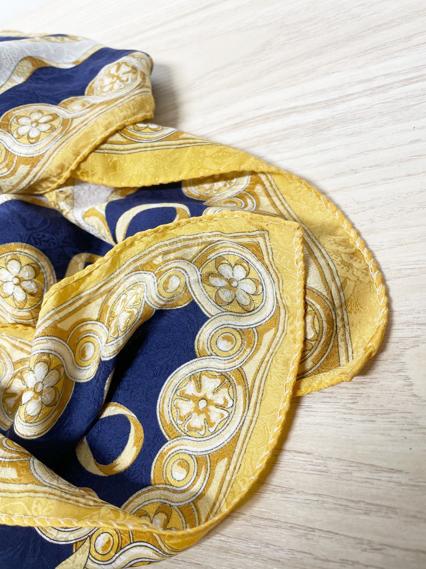 vintage 100% silk butterfly jacquard xl square scarf