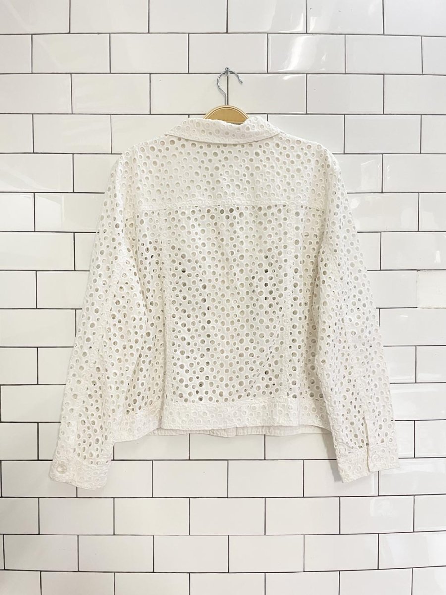 vintage 00s a la carte embroidered eyelet summer jacket - good market thrift store