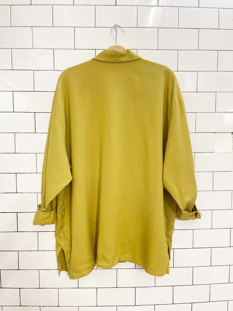 vintage jax 100% linen oversized shirt jacket - good market thrift store