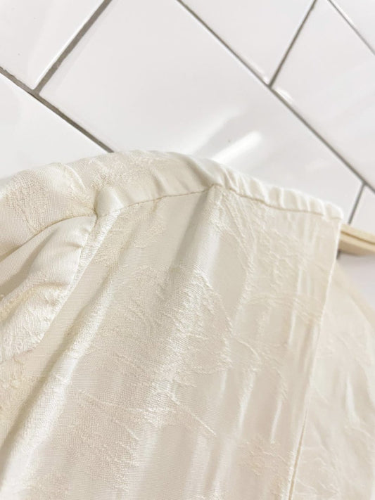 vintage 00s dawn joy minimal floral print full button tie back midi dress | made in USA - good market thrift store