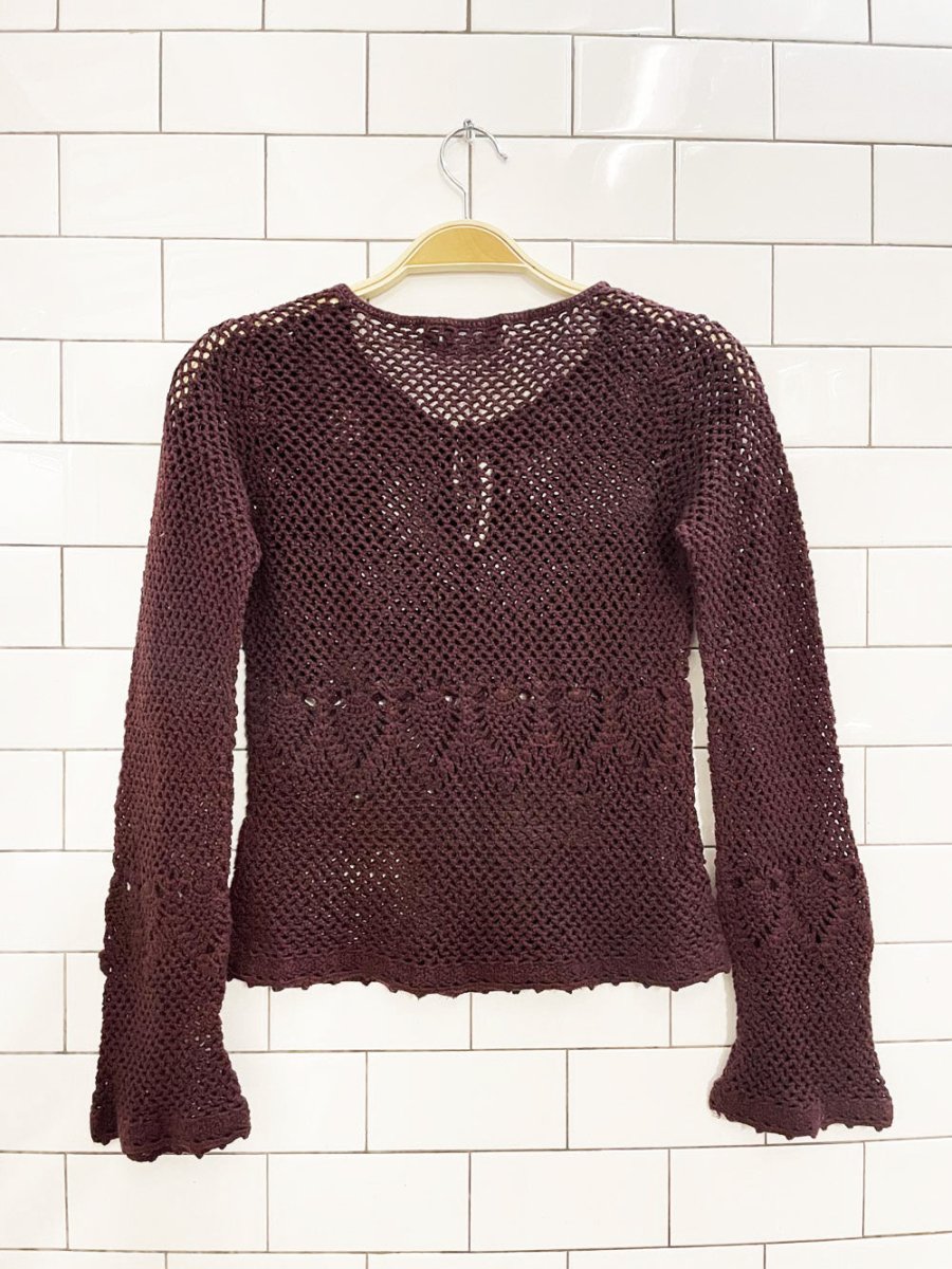 vintage 00s mexx crochet long sleeve top - good market thrift store