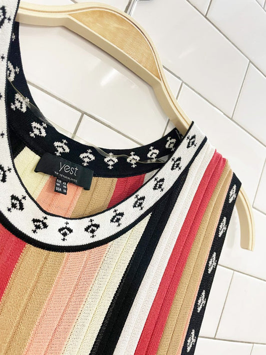 yest netherlands pleated stripe knit sleeveless maxi dress - good market thrift store