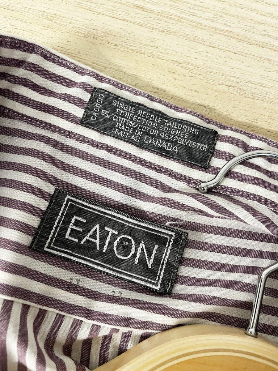 vintage eaton stripe oversized menswear shirt - good market thrift store