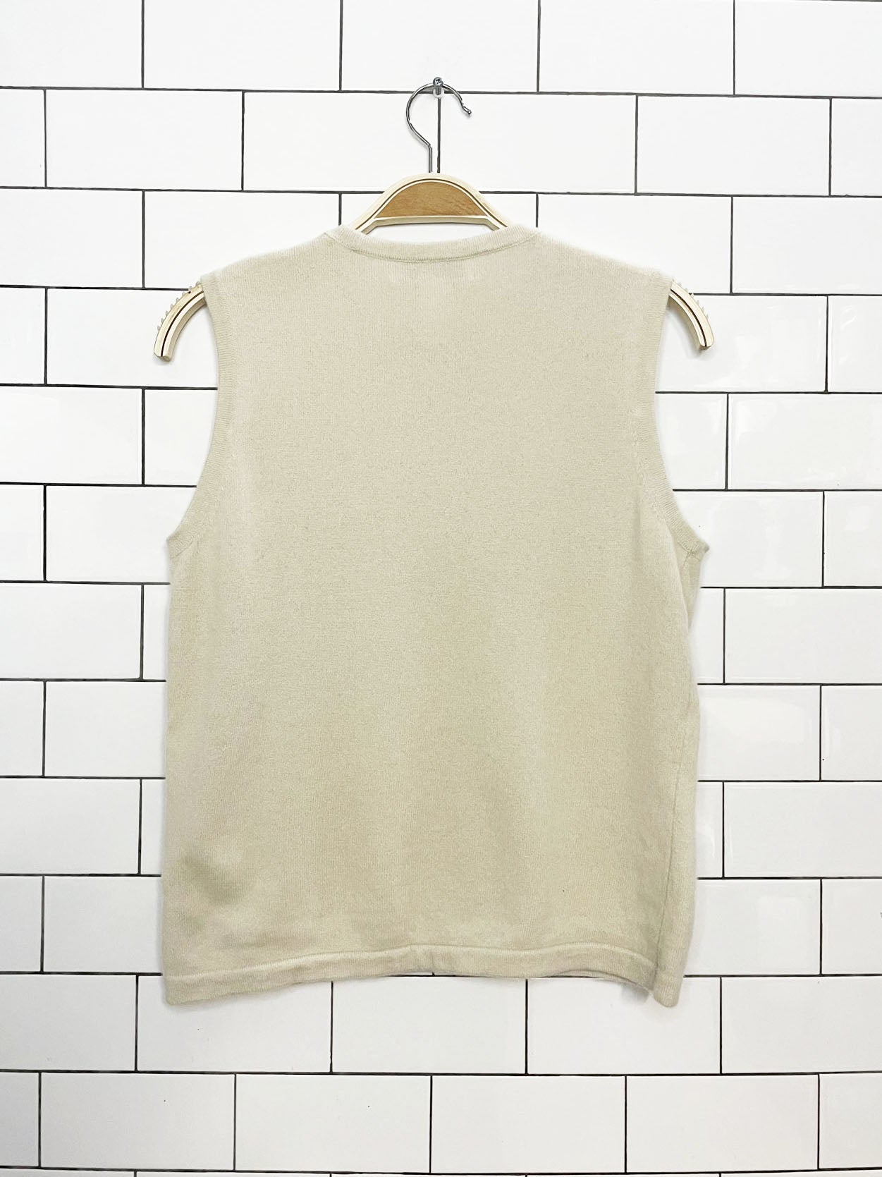 vintage 00s jones new york 100% cashmere sleeveless knit top