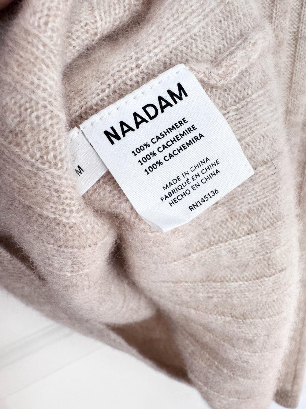 naadam 100% cashmere chunky rib knit sweater