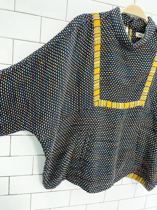 warm pre - fall 2020 col. woven boho pullover | made in USA - good market thrift store