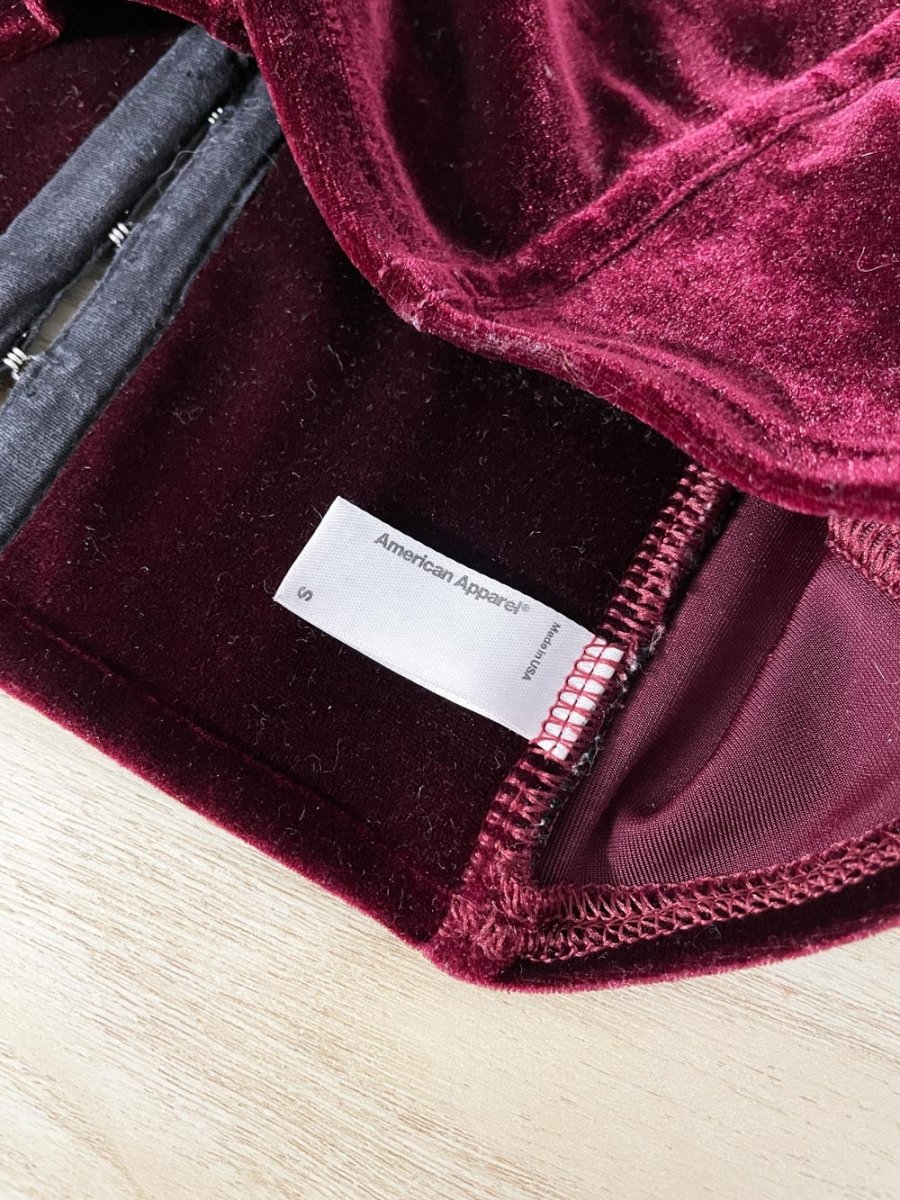 american apparel velvet bustier crop tank - good market thrift store
