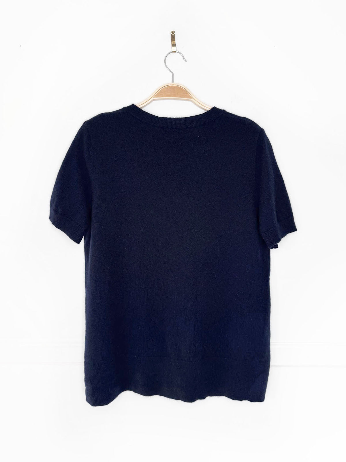 theory 100% cashmere knit short sleeve sweater top