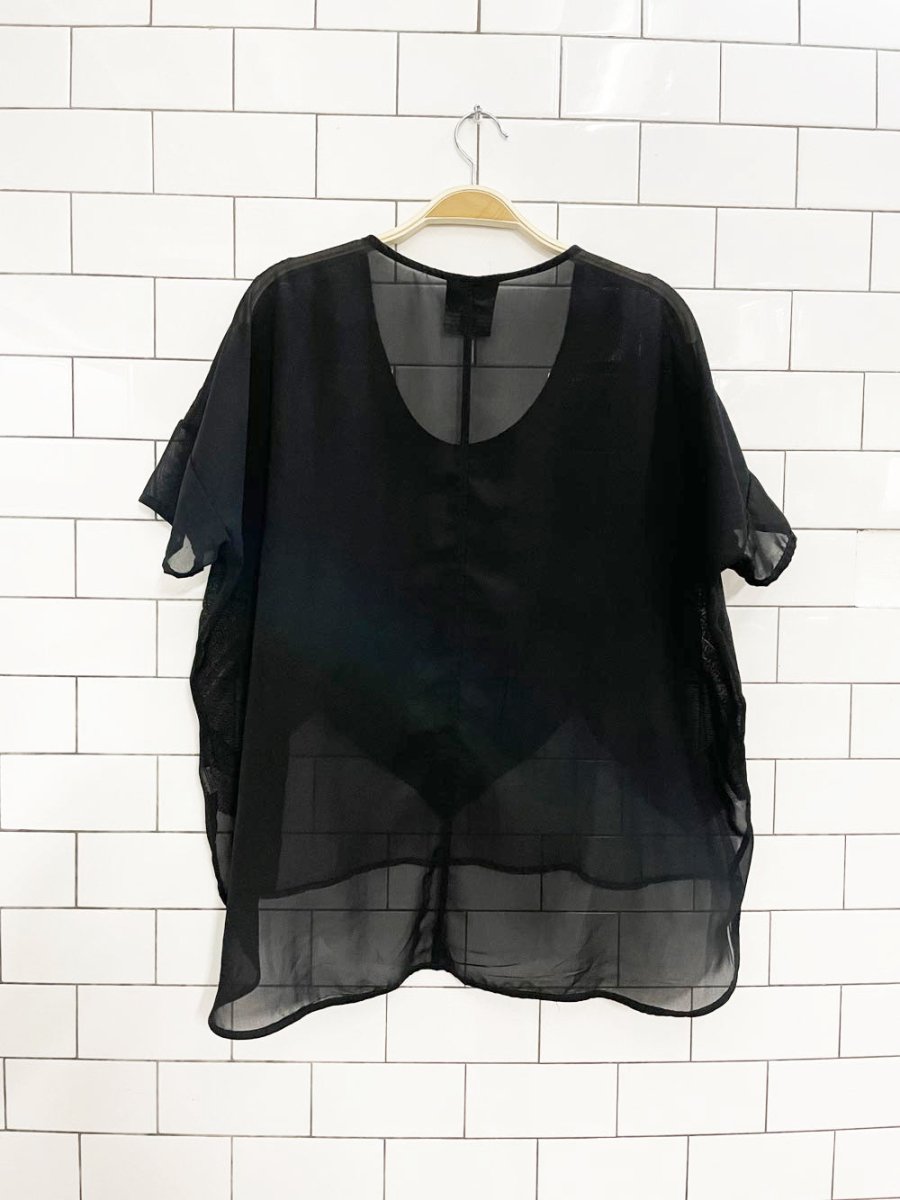 zara oversized chiffon short sleeve shirt - good market thrift store