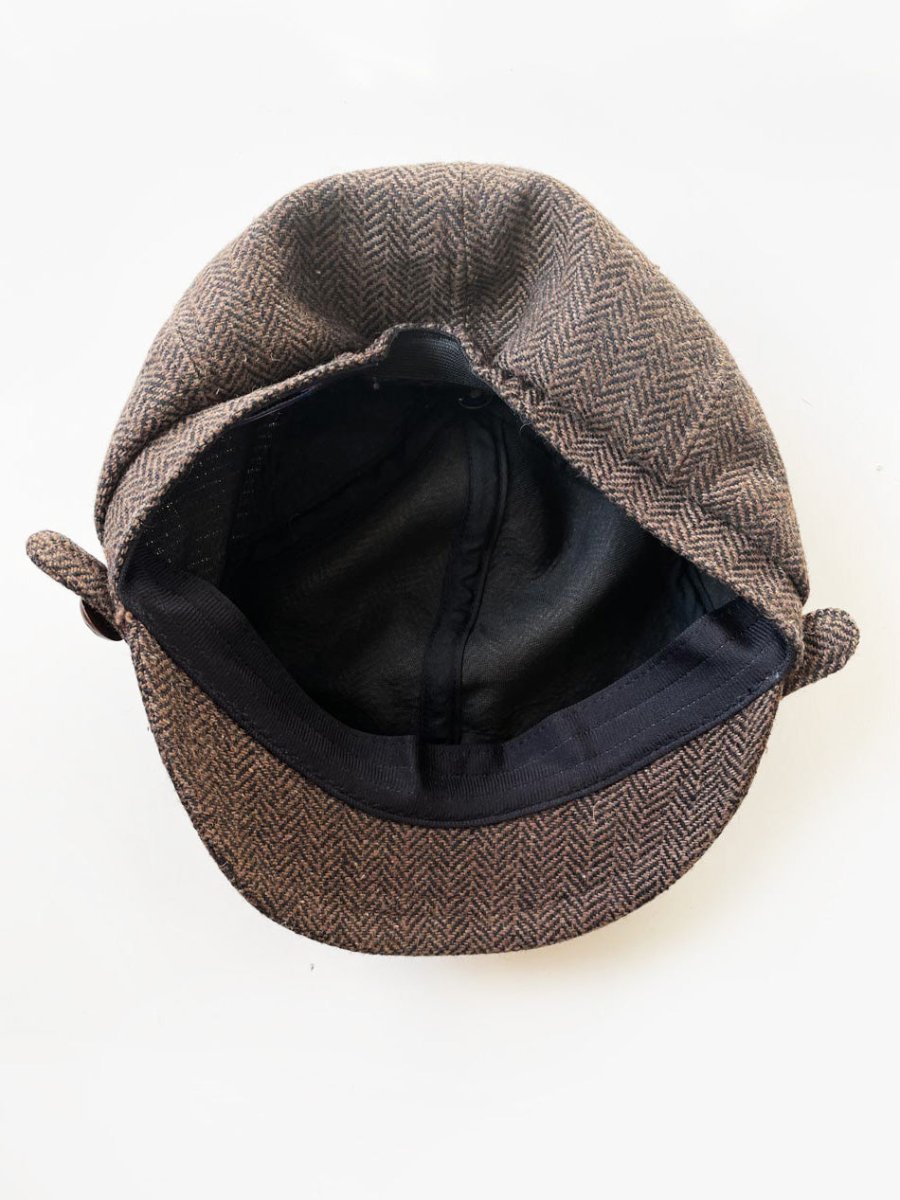 y2k delux wool - blend tweed newsboy cap - good market thrift store