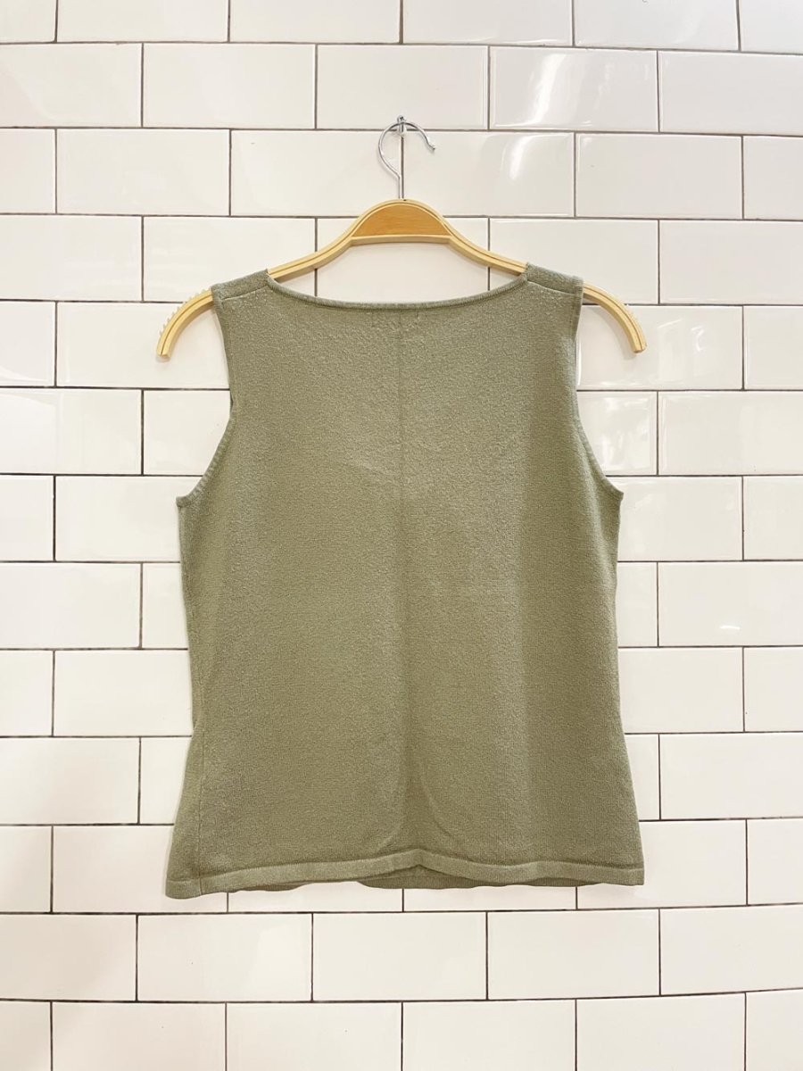 y2k reitmans ruched tie front knit tank - good market thrift store