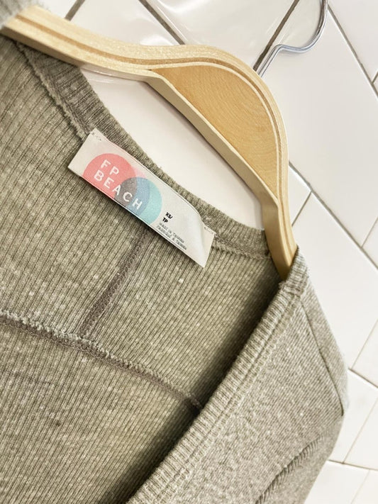 free people beach 2024 ribbed up maxi cardigan - good market thrift store