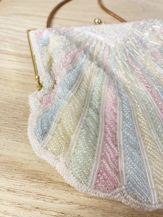 vintage andre cellini seashell beaded shoulder bag - good market thrift store