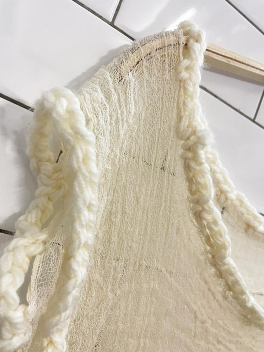 boho artsy rave festival web knit shawl shrug - good market thrift store