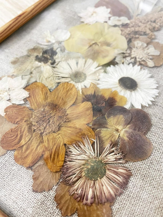 vintage pressed flower art - good market thrift store