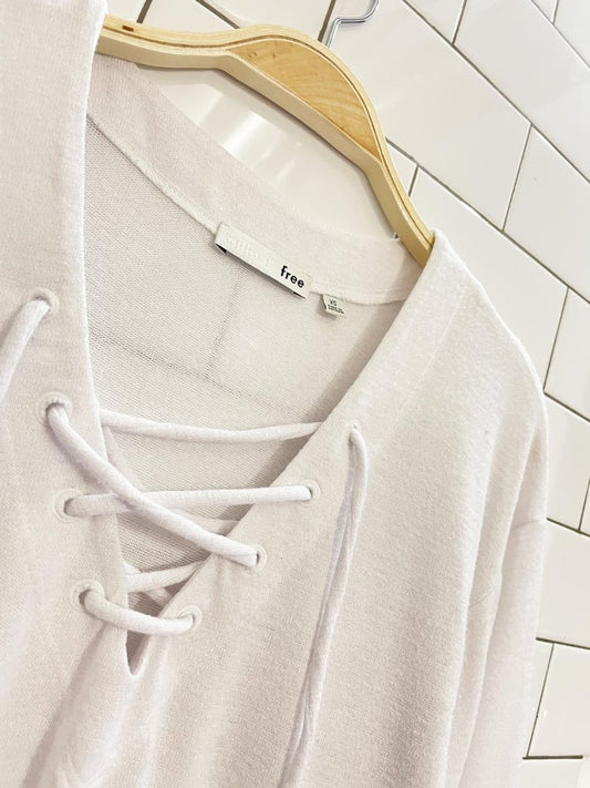 wilfred free antonova knit lace up top - good market thrift store