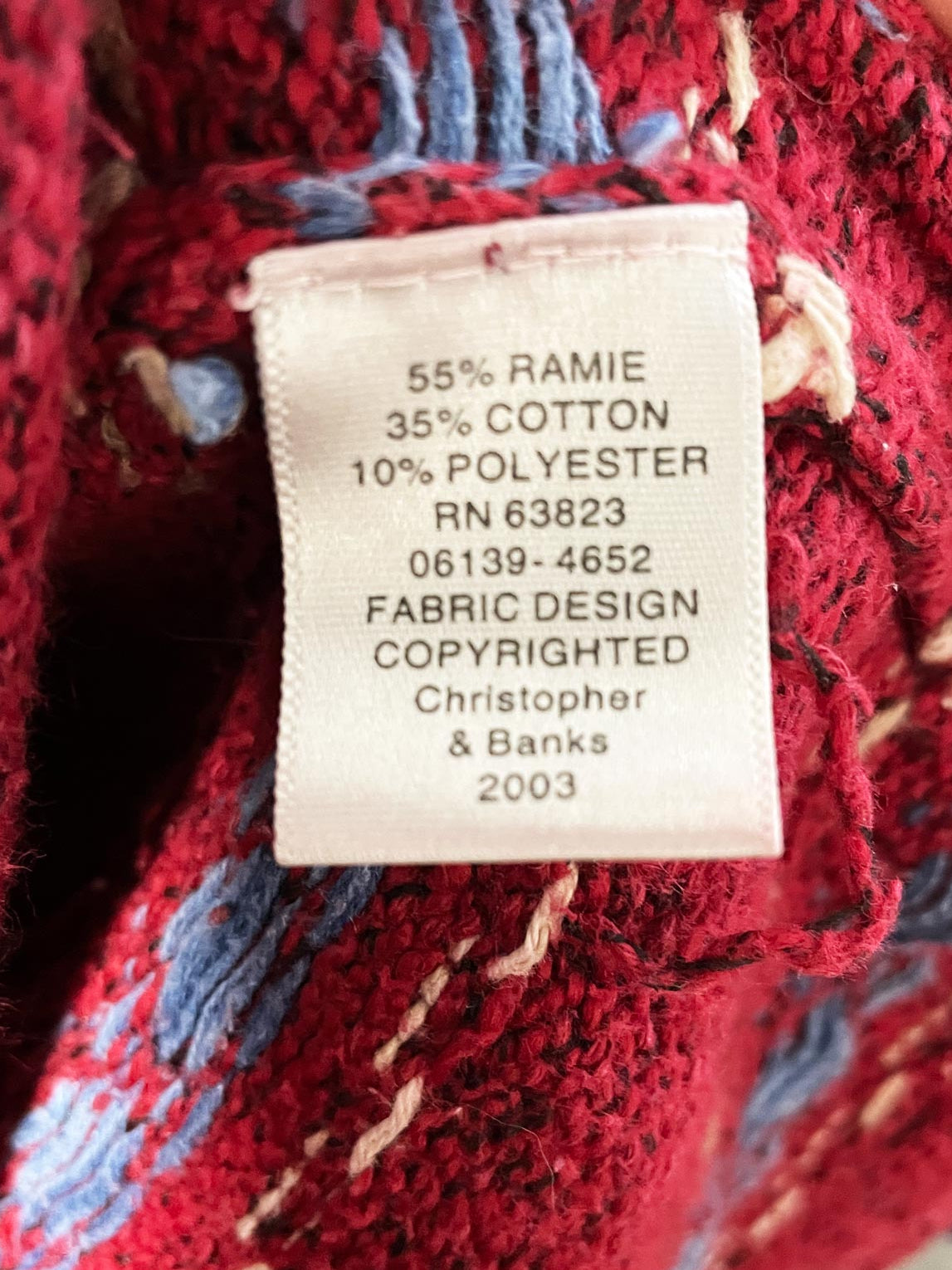 vintage 00s christopher & banks ramie-blend horses boxy knit sweater