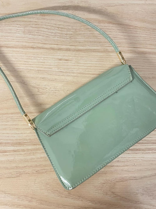 patent mint green shoulder bag - good market thrift store